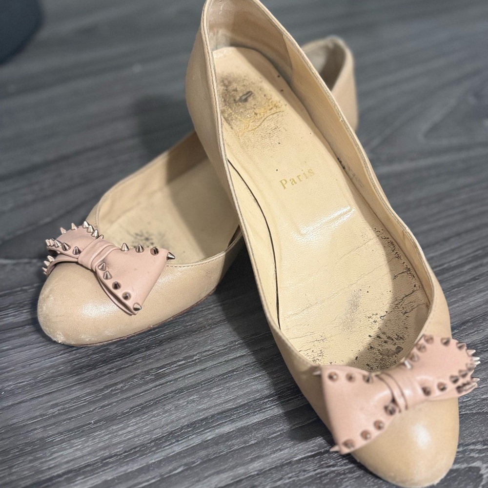 Christian Louboutin Nude Blow Flats Size 38